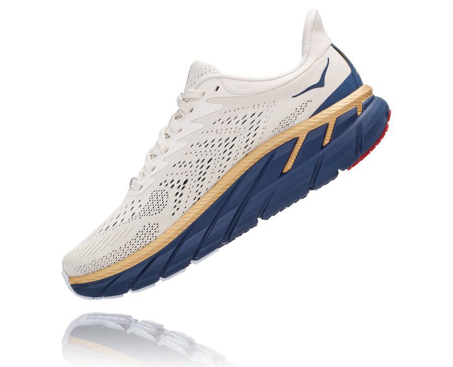 Chaussure Running Hoka One One Clifton 7 Femme - Blanche/Bleu - PTW-278019